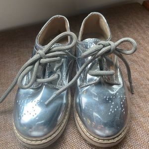 Zara silver lace up oxfords
